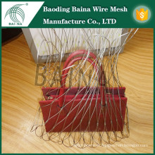 flexible stainless steel rope mesh for anti theft bag/store security anti theft shopping bag